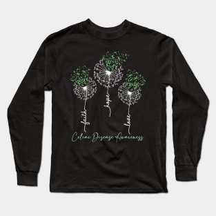 Celiac Disease Awareness Light Green Dandelion Long Sleeve T-Shirt